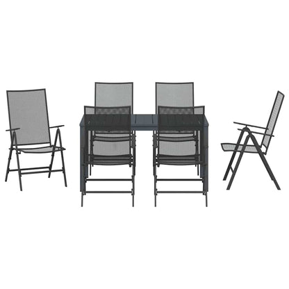 Garden Dining Set 7 pcs Anthracite Powder-coated Steel