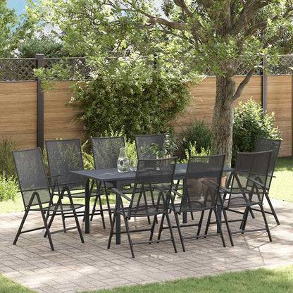 Garden Dining Set 9 pcs Anthracite Powder-coated Steel