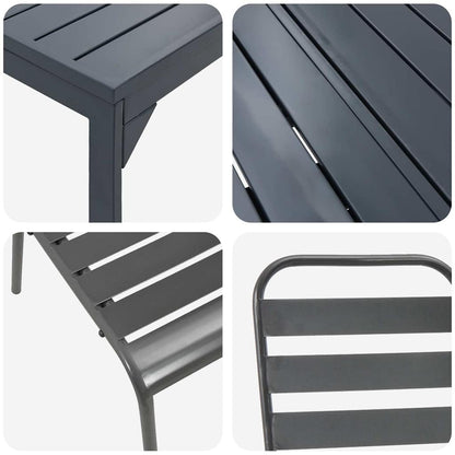 Garden Dining Set 7 pcs Anthracite Powder-coated Steel