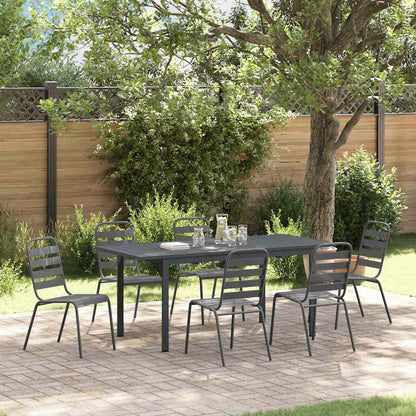 Garden Dining Set 7 pcs Anthracite Powder-coated Steel