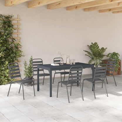 Garden Dining Set 7 pcs Anthracite Powder-coated Steel