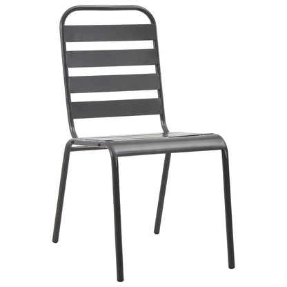 Garden Dining Set 7 pcs Anthracite Powder-coated Steel