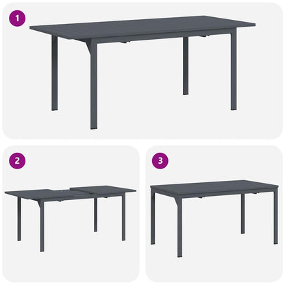 Garden Dining Set 7 pcs Anthracite Powder-coated Steel