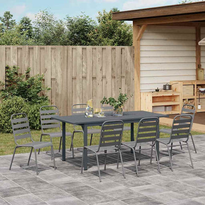 Garden Dining Set 9 pcs Anthracite Powder-coated Steel