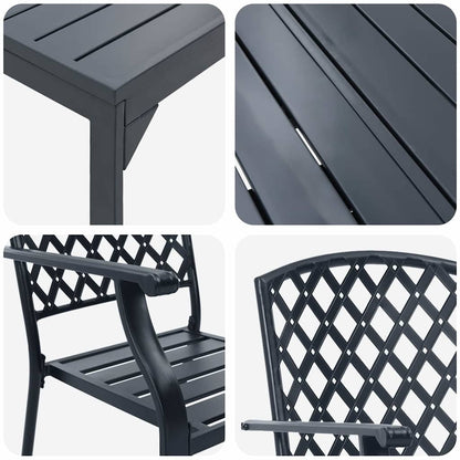 Garden Dining Set 7 pcs Anthracite Powder-coated Steel