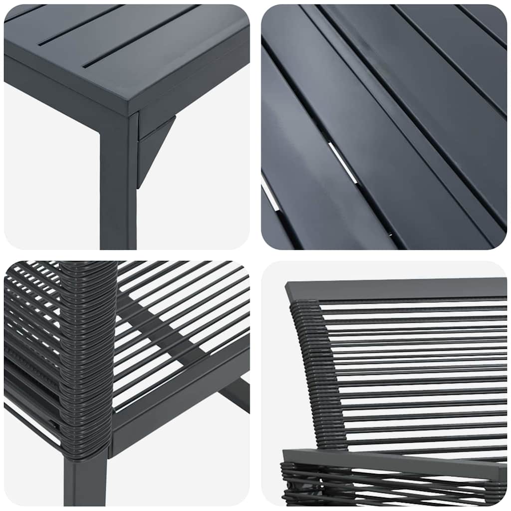 Garden Dining Set 9 pcs Black Poly Rattan