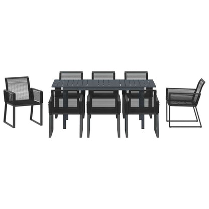 Garden Dining Set 9 pcs Black Poly Rattan