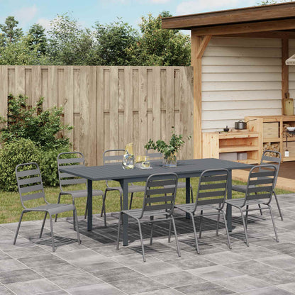 Garden Dining Set 9 pcs Anthracite Powder-coated Steel