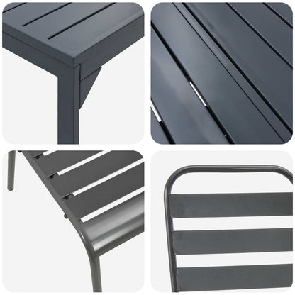 Garden Dining Set 11 pcs Anthracite Powder-coated Steel