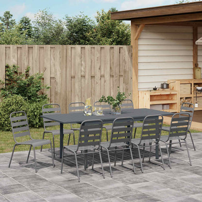 Garden Dining Set 11 pcs Anthracite Powder-coated Steel
