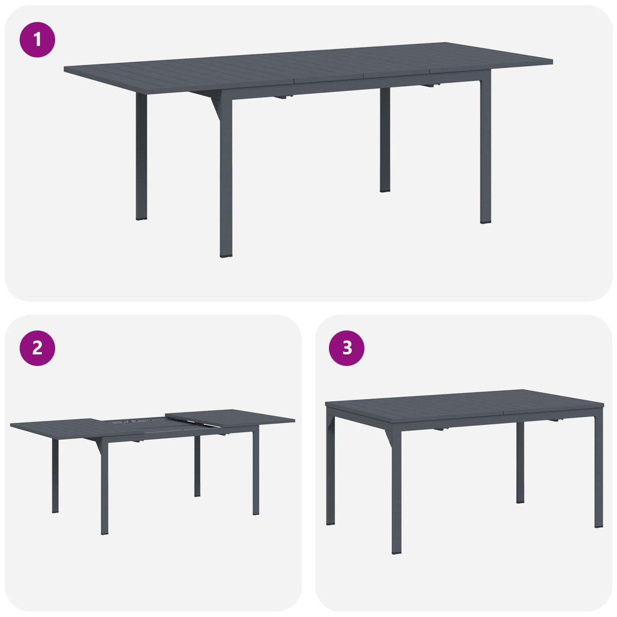 Garden Dining Set 11 pcs Anthracite Powder-coated Steel