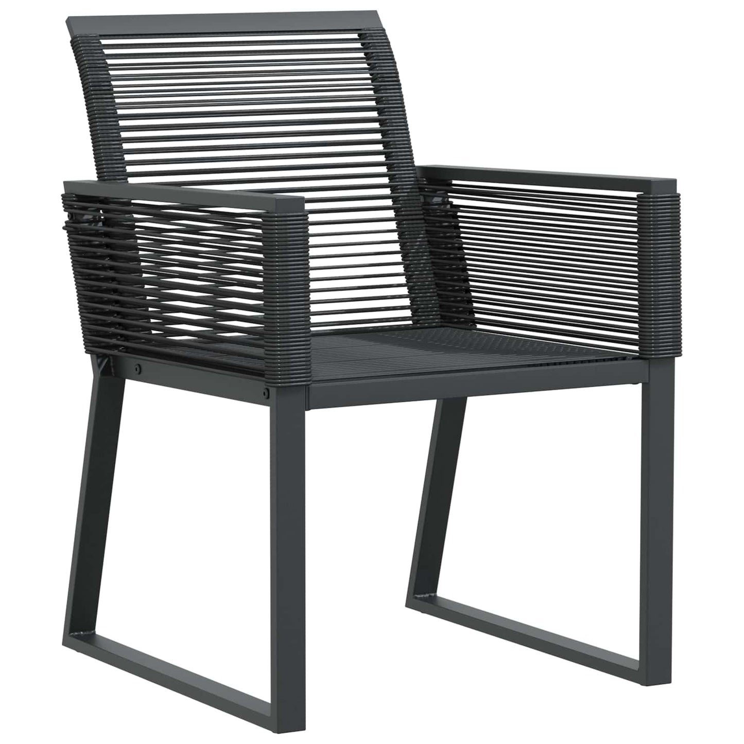Garden Dining Set 9 pcs Black Poly Rattan