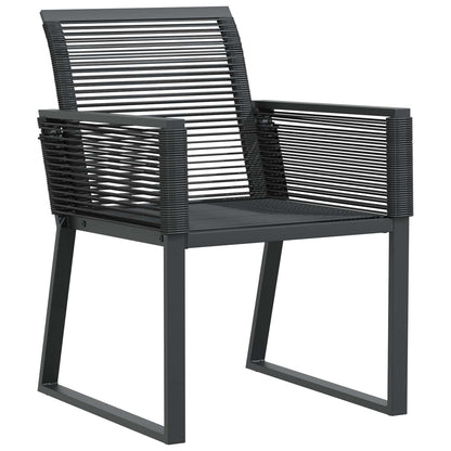 Garden Dining Set 9 pcs Black Poly Rattan