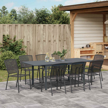 Garden Dining Set 9 pcs Anthracite Steel