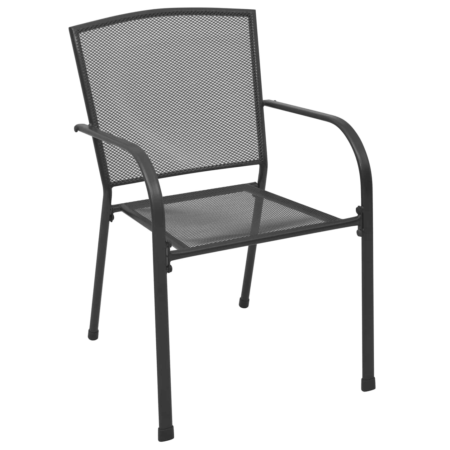 Garden Dining Set 9 pcs Anthracite Steel