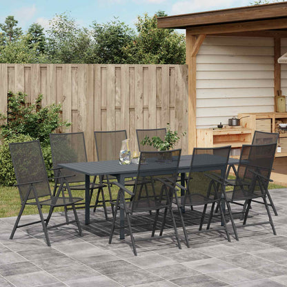 Garden Dining Set Folding 9 pcs Anthracite Steel
