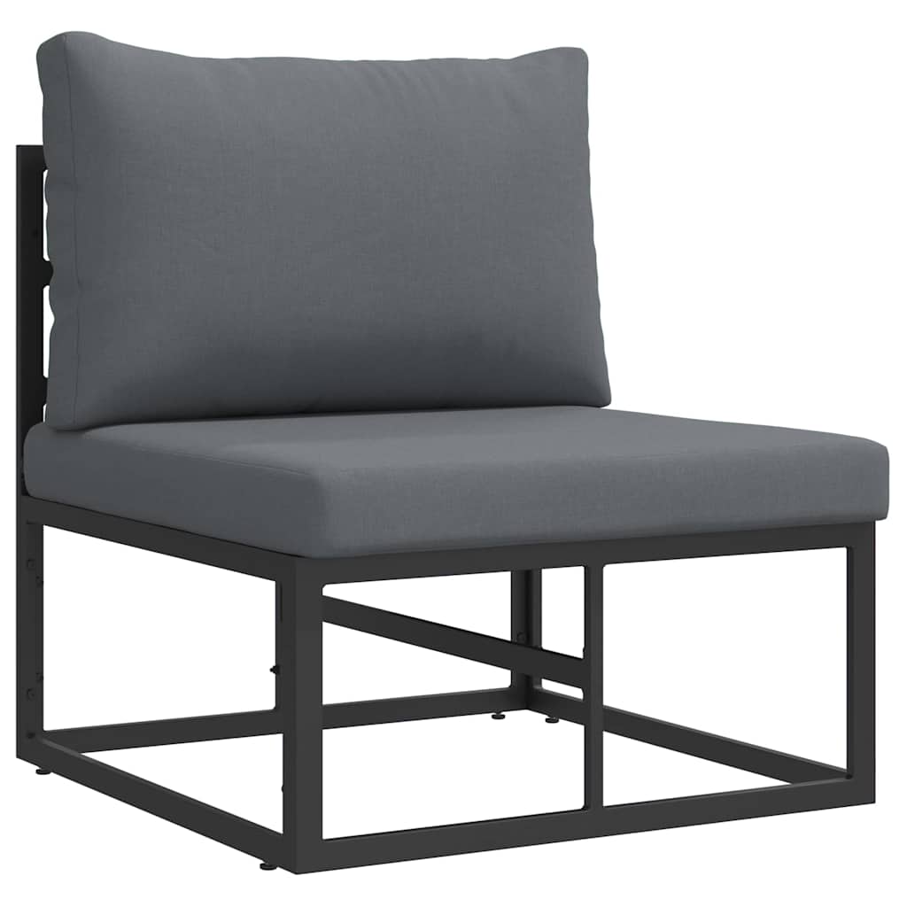 Garden Sofa Set 4 pcs Black Metal
