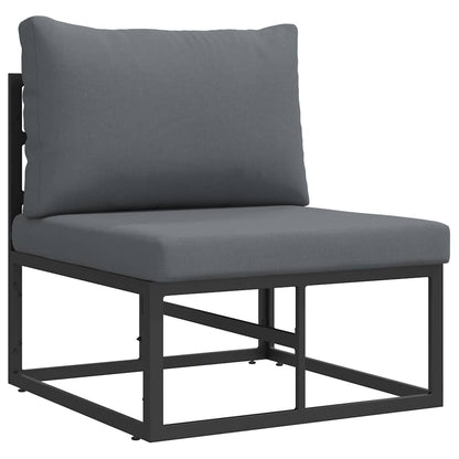Garden Sofa Set 4 pcs Black Metal