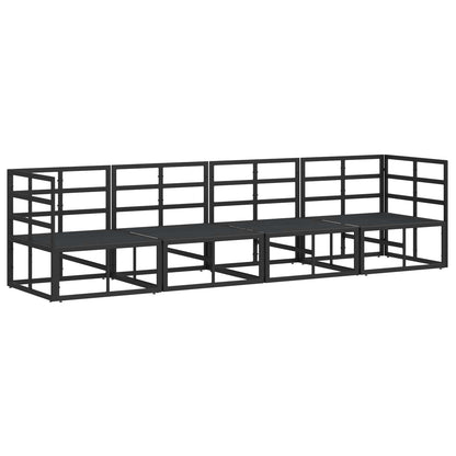 Garden Sofa Set 4 pcs Black Metal