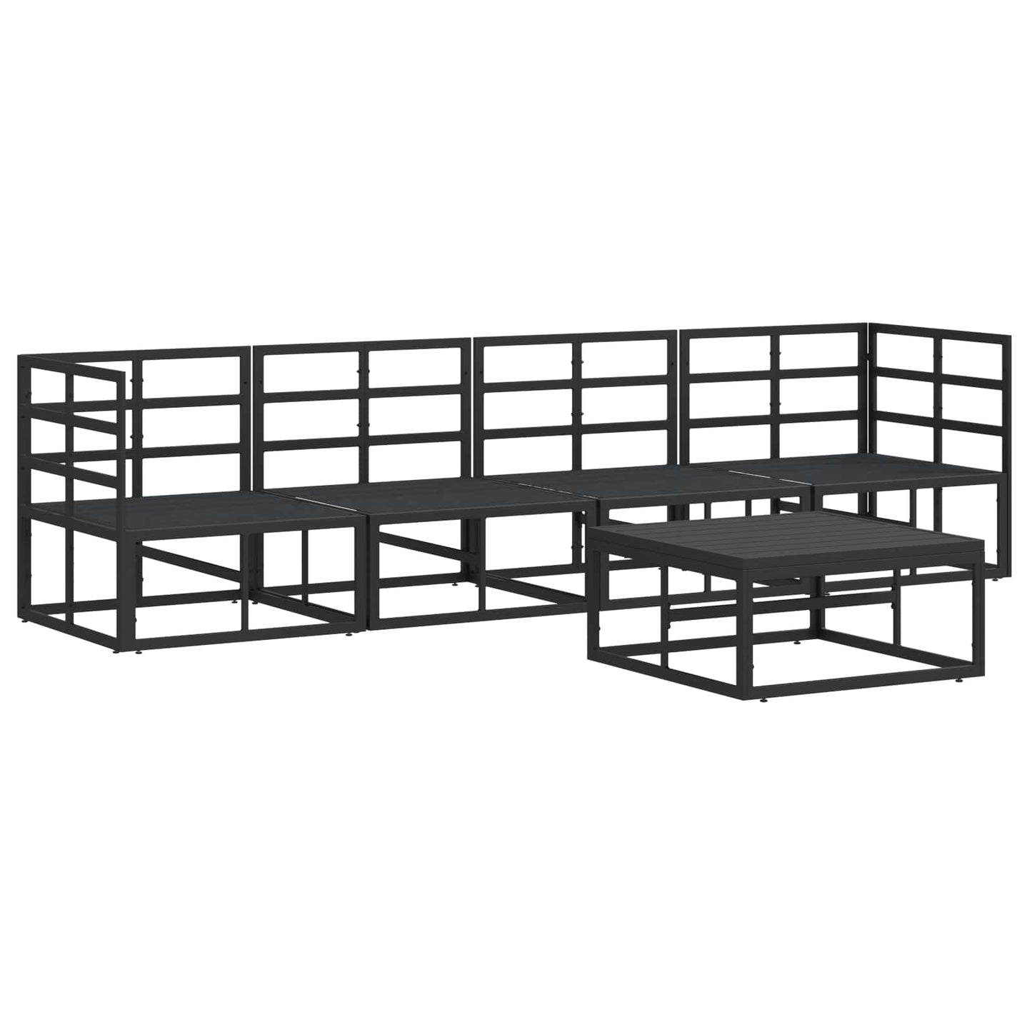 Garden Sofa Set 5 pcs Black Metal