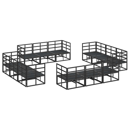Garden Sofa Set 12 pcs Black Metal