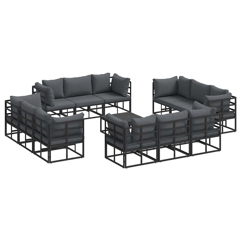 Garden Sofa Set 13 pcs Black Metal
