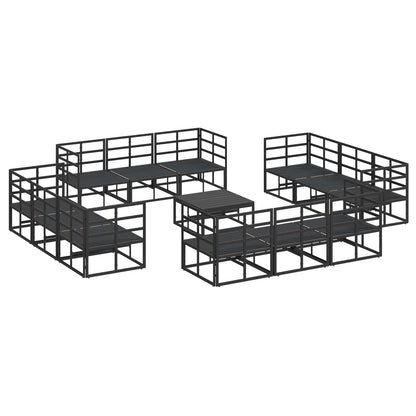 Garden Sofa Set 13 pcs Black Metal
