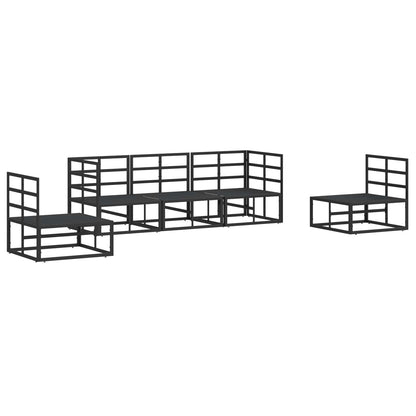 Garden Sofa Set with Cushion 5 pcs Black Aluminium