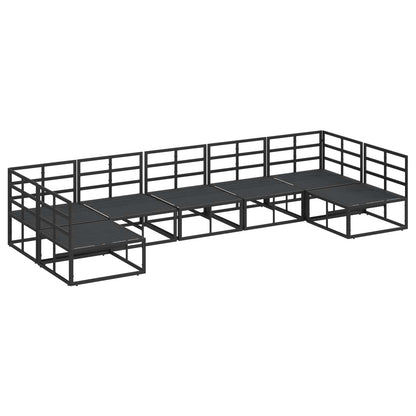 Garden Sofa Set with Cushion 7 pcs Black Aluminium
