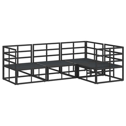 Garden Sofa Set 4 pcs Black Aluminium