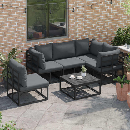 Garden Sofa Set 5 pcs Black Aluminium