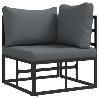 Garden Sofa Set with Cushion 14 pcs Black Aluminium