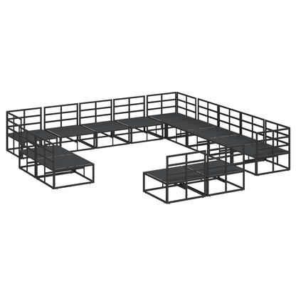 Garden Sofa Set with Cushion 13 pcs Black Aluminium