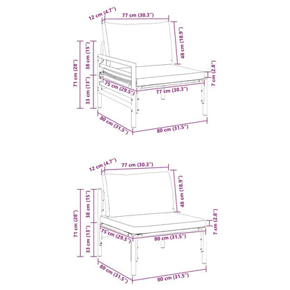 Garden Sofa Set with Cushion 4 pcs Black Steel