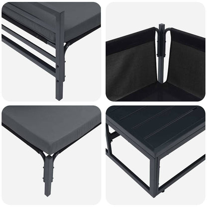 Garden Sofa Set 9 pcs Black Steel
