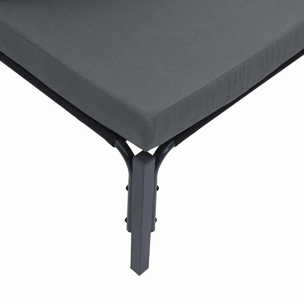 Garden Sofa Set with Cushion 8 pcs Black Steel