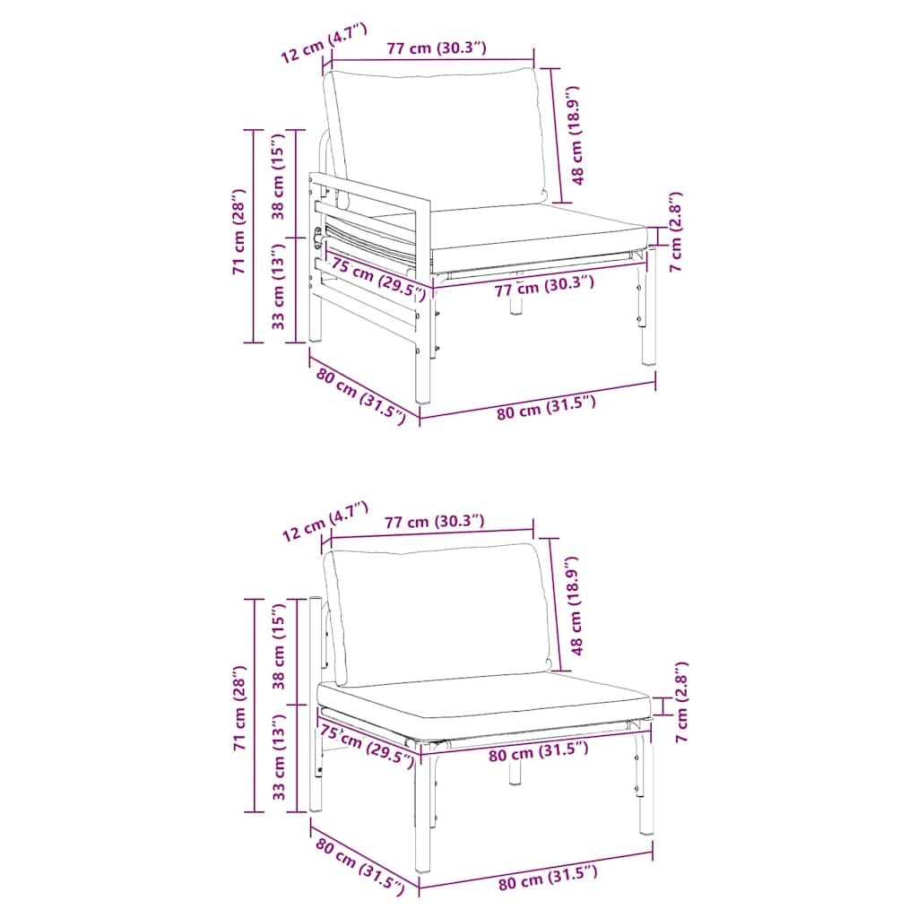 Garden Sofa Set with Cushion 8 pcs Black Steel