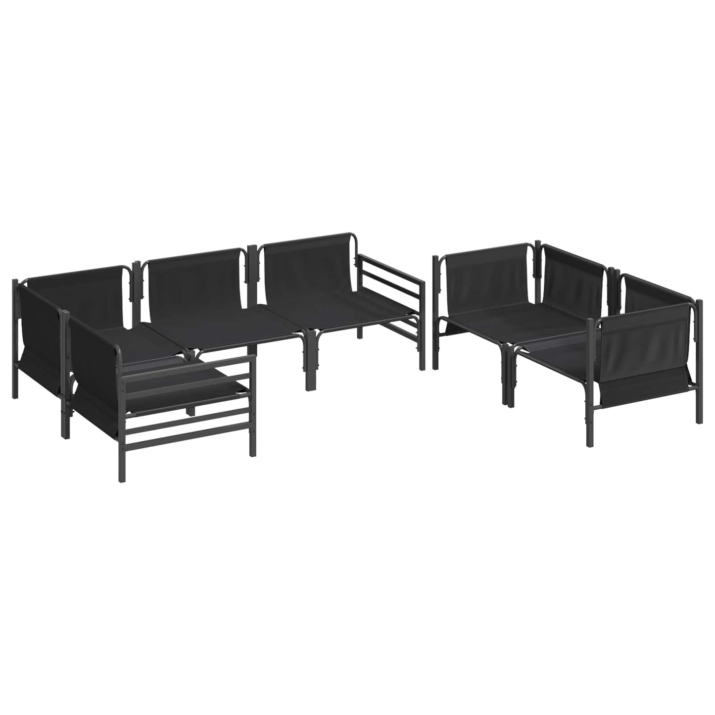 Garden Sofa Set with Cushion 6 pcs Anthracite Steel