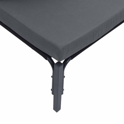Garden Sofa Set with Cushion 7 pcs Black Steel
