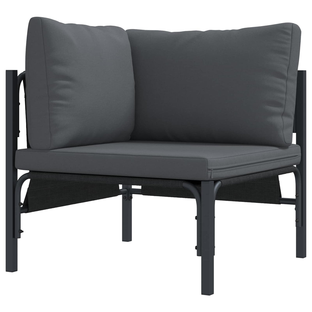 Garden Sofa Set 8 pcs Black Steel