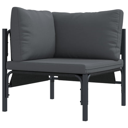 Garden Sofa Set 8 pcs Black Steel