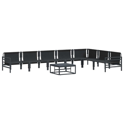 Garden Sofa Set 8 pcs Black Steel