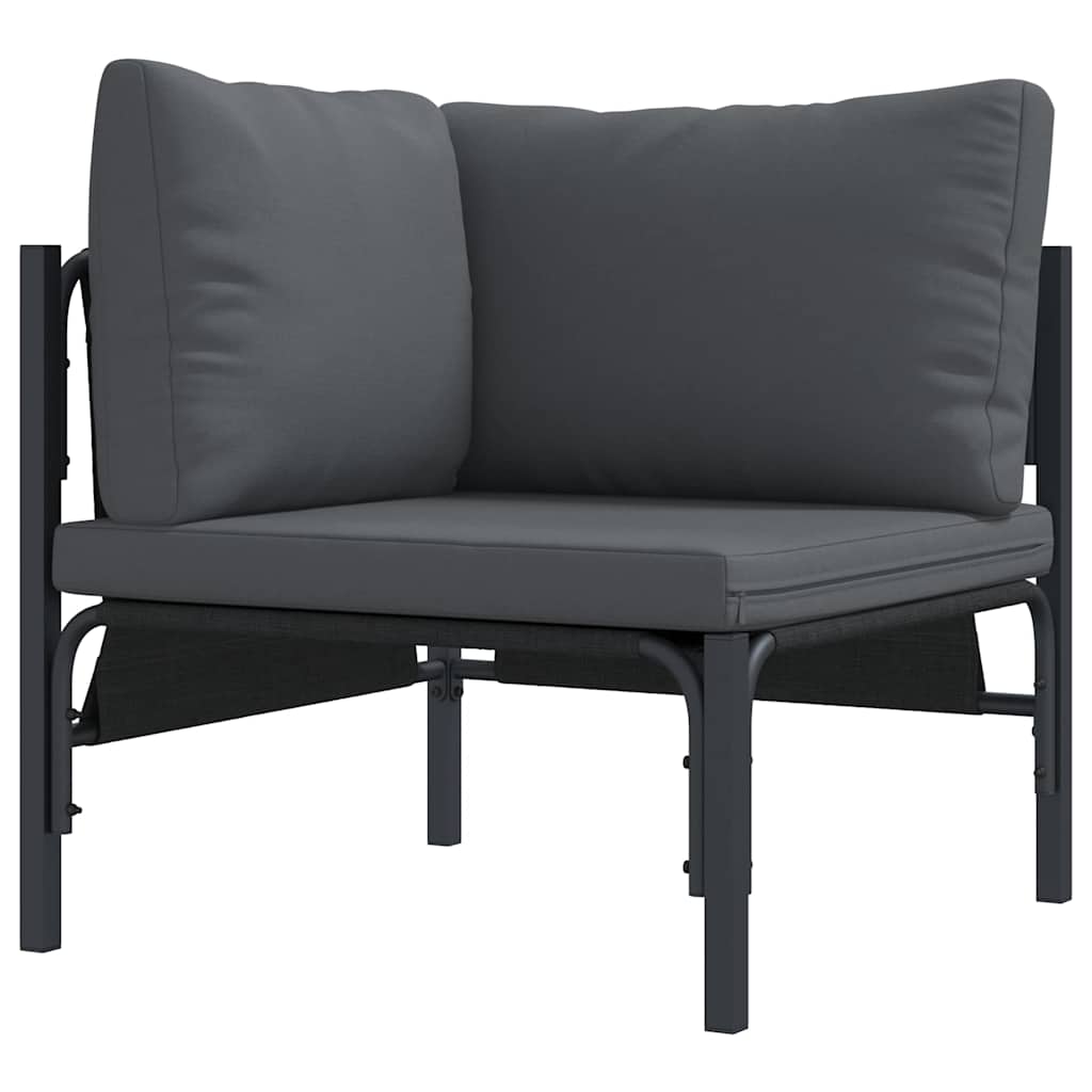 Garden Sofa Set 9 pcs Black Steel