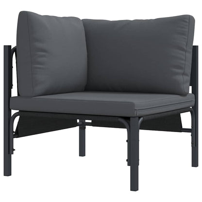 Garden Sofa Set 9 pcs Black Steel