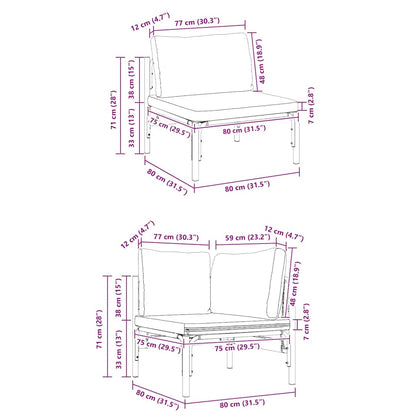 Garden Sofa Set with Cushion 10 pcs Black Steel