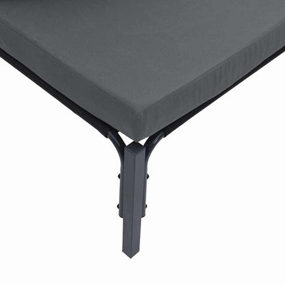 Garden Sofa Set with Cushion 12 pcs Black Steel