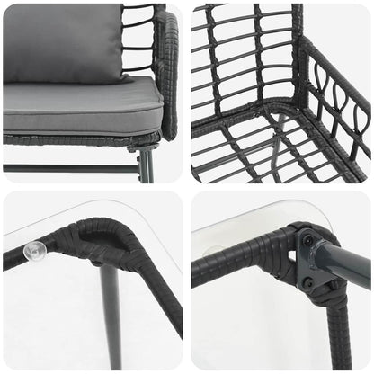 Garden Furniture Set 4 pcs Black and Anthracite Poly Rattan