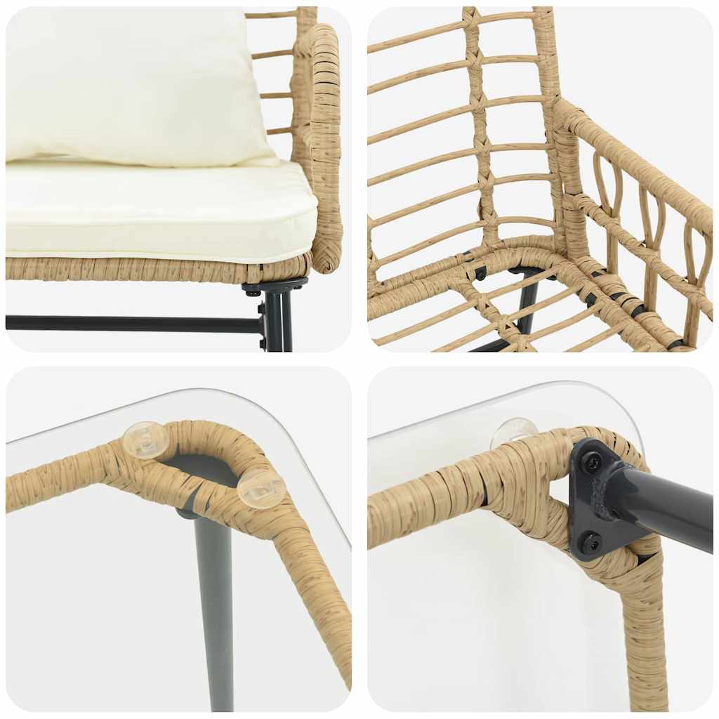 Garden Furniture Set 4 pcs Black and Anthracite Poly Rattan