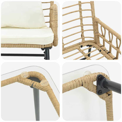 Garden Furniture Set 4 pcs Black and Anthracite Poly Rattan