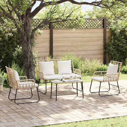 Garden Furniture Set 4 pcs Black and Anthracite Poly Rattan